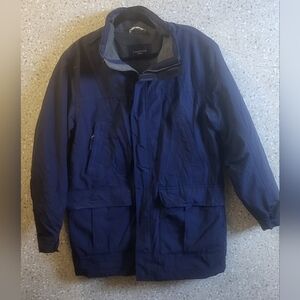 Lands End Squall Jacket Mens True Navy, Parka Chore/ Barn Design, No Hood Size L